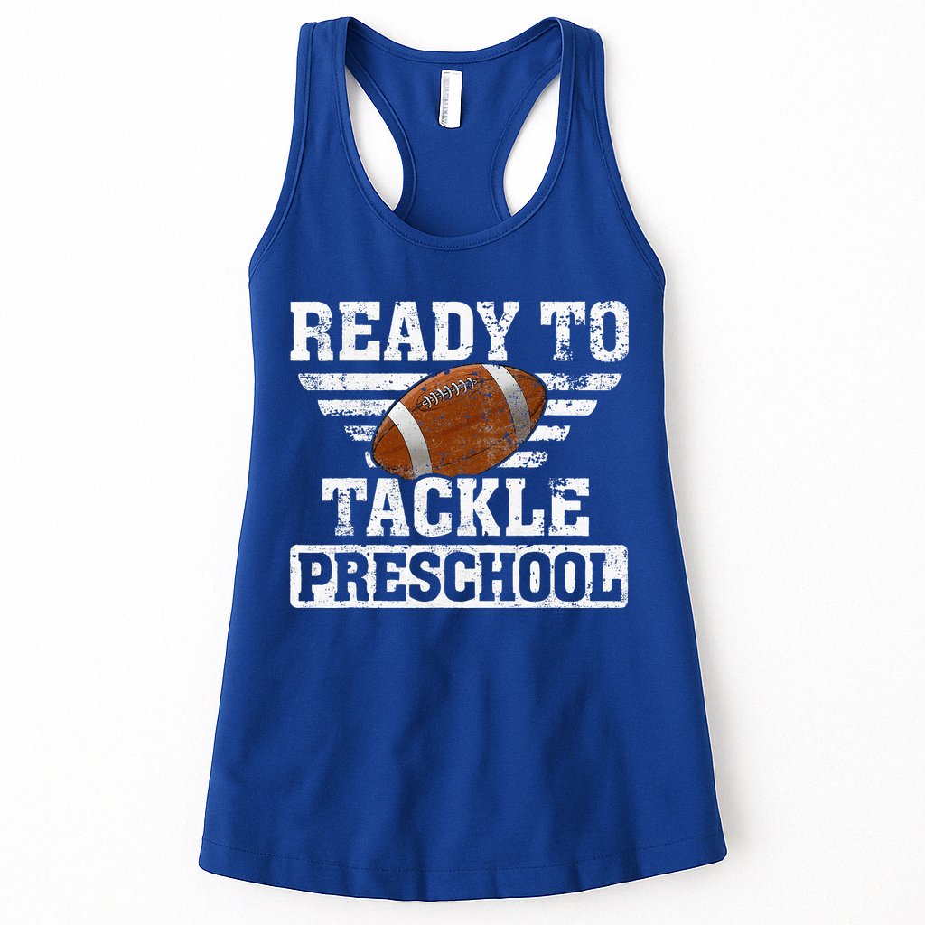 Ready To Tackle Preschool Football First Day Of School Womens Tank Top