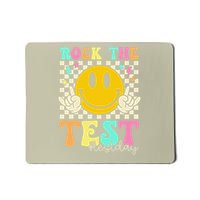 Rock The Test Testing Day Retro Smile Face Teacher Student Mousepad