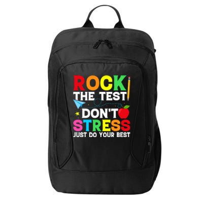 Rock The Test Testing Day Retro Motivational Teacher Student City Backpack