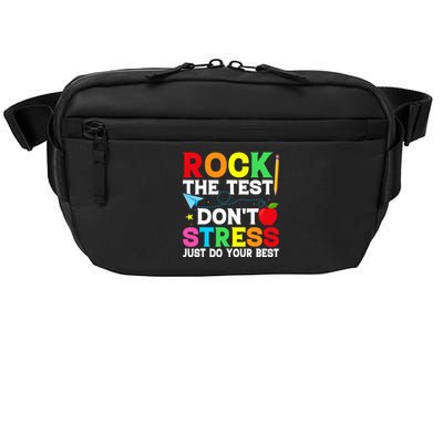 Rock The Test Testing Day Retro Motivational Teacher Student Crossbody Pack