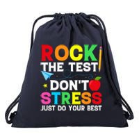 Rock The Test Testing Day Retro Motivational Teacher Student Drawstring Bag