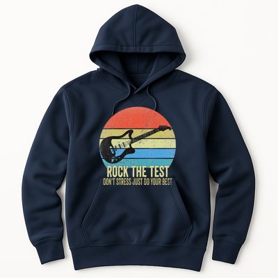 Rock The Test Dont Stress Test Day Funny Testing Day Teacher Hoodie