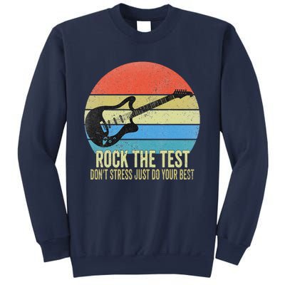 Rock The Test Dont Stress Test Day Funny Testing Day Teacher Sweatshirt