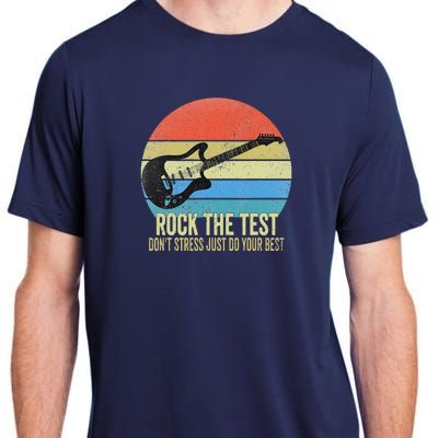 Rock The Test Dont Stress Test Day Funny Testing Day Teacher Adult ChromaSoft Performance T-Shirt