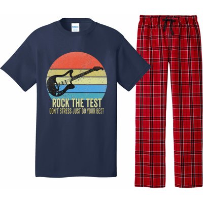 Rock The Test Dont Stress Test Day Funny Testing Day Teacher Pajama Set