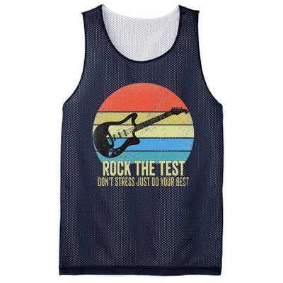 Rock The Test Dont Stress Test Day Funny Testing Day Teacher Mesh Reversible Basketball Jersey Tank