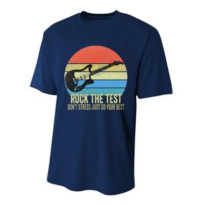 Rock The Test Dont Stress Test Day Funny Testing Day Teacher Performance Sprint T-Shirt