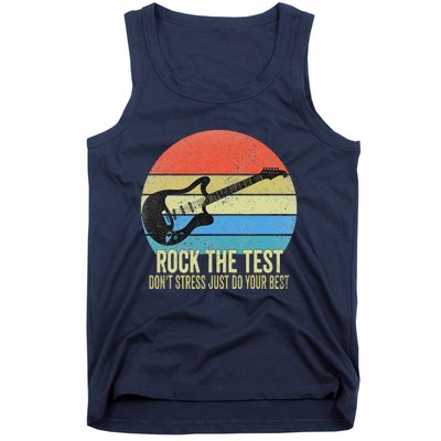 Rock The Test Dont Stress Test Day Funny Testing Day Teacher Tank Top