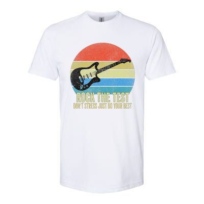 Rock The Test Dont Stress Test Day Funny Testing Day Teacher Softstyle CVC T-Shirt