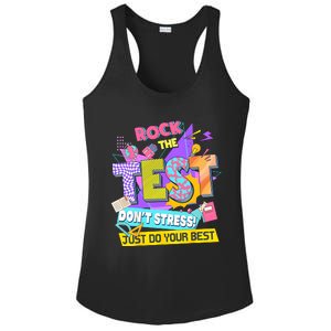 Rock The Test Testing Day Dont Stress Just Do Your Best Ladies PosiCharge Competitor Racerback Tank