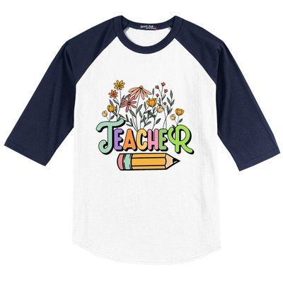 Retro Teacher Teacher for  Best Teacher Gifts Baseball Sleeve Shirt