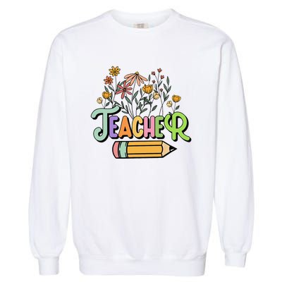 Retro Teacher Teacher for  Best Teacher Gifts Garment-Dyed Sweatshirt