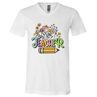 Retro Teacher Teacher for  Best Teacher Gifts V-Neck T-Shirt