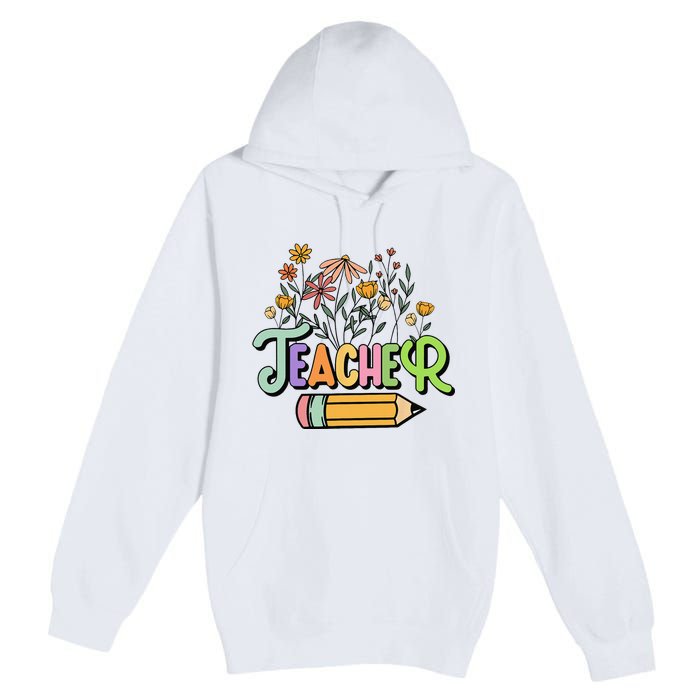 Retro Teacher Teacher for  Best Teacher Gifts Premium Pullover Hoodie