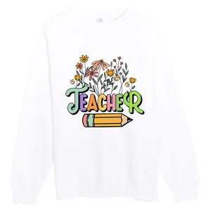 Retro Teacher Teacher for  Best Teacher Gifts Premium Crewneck Sweatshirt