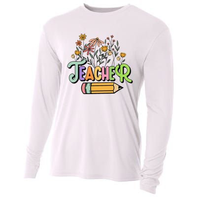 Retro Teacher Teacher for  Best Teacher Gifts Cooling Performance Long Sleeve Crew