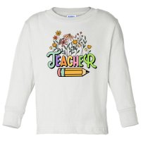 Retro Teacher Teacher for  Best Teacher Gifts Toddler Long Sleeve Shirt