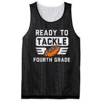 Ready To Tackle 4th Fourth Grade Football First Day School Mesh Reversible Basketball Jersey Tank