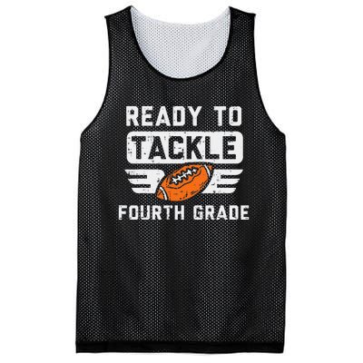 Ready To Tackle 4th Fourth Grade Football First Day School Mesh Reversible Basketball Jersey Tank