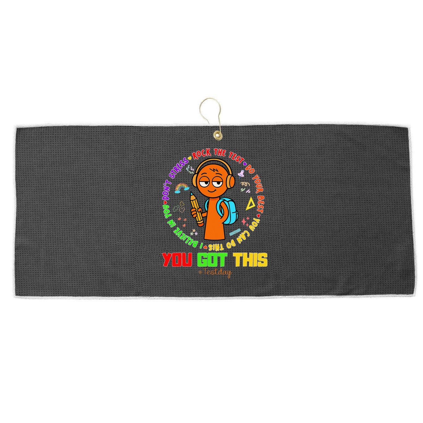 Rock The Test Test Day Teacher You Got This For Large Microfiber Waffle Golf Towel