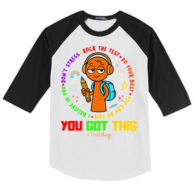 Rock The Test Test Day Teacher You Got This For Kids Colorblock Raglan Jersey