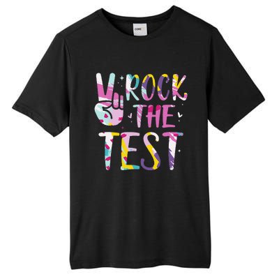 Rock The Test Testing Day Retro Motivational Teacher Student Tall Fusion ChromaSoft Performance T-Shirt