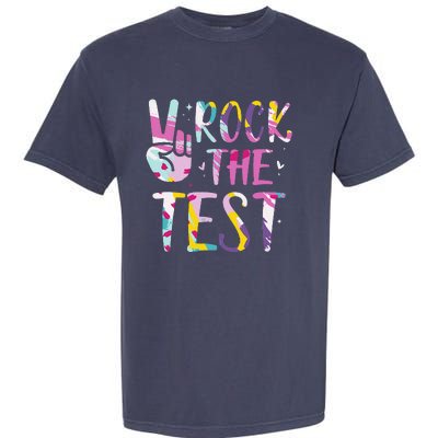 Rock The Test Testing Day Retro Motivational Teacher Student Garment-Dyed Heavyweight T-Shirt