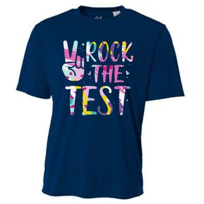 Rock The Test Testing Day Retro Motivational Teacher Student Cooling Performance Crew T-Shirt