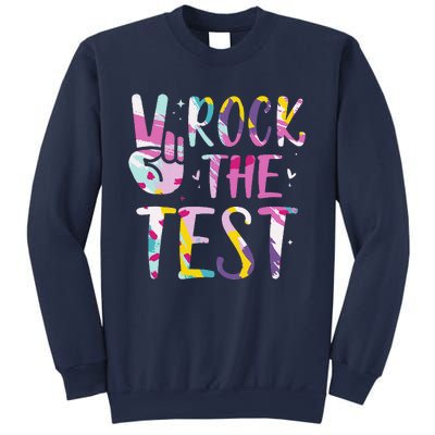 Rock The Test Testing Day Retro Motivational Teacher Student Sweatshirt