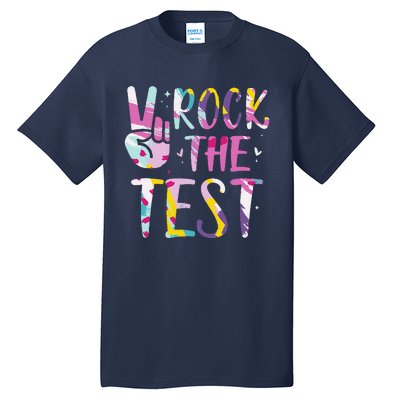 Rock The Test Testing Day Retro Motivational Teacher Student Tall T-Shirt