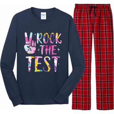 Rock The Test Testing Day Retro Motivational Teacher Student Long Sleeve Pajama Set