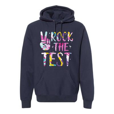 Rock The Test Testing Day Retro Motivational Teacher Student Premium Hoodie