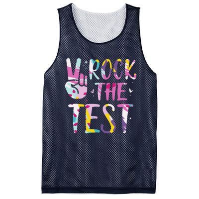 Rock The Test Testing Day Retro Motivational Teacher Student Mesh Reversible Basketball Jersey Tank