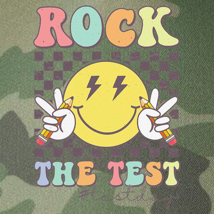 Rock The Test Testing Day Retro Motivational Teacher Student Legacy Tie Dye Trucker Hat