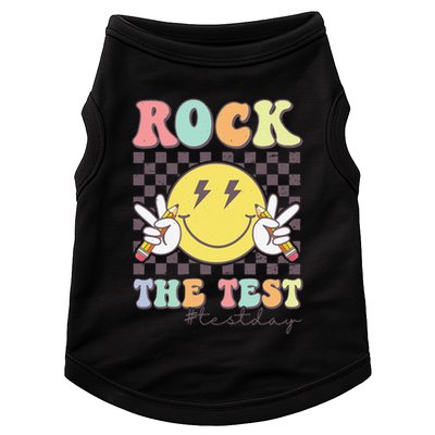 Rock The Test Testing Day Retro Motivational Teacher Student Doggie Tank