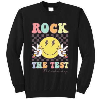 Rock The Test Testing Day Retro Motivational Teacher Student Sweatshirt
