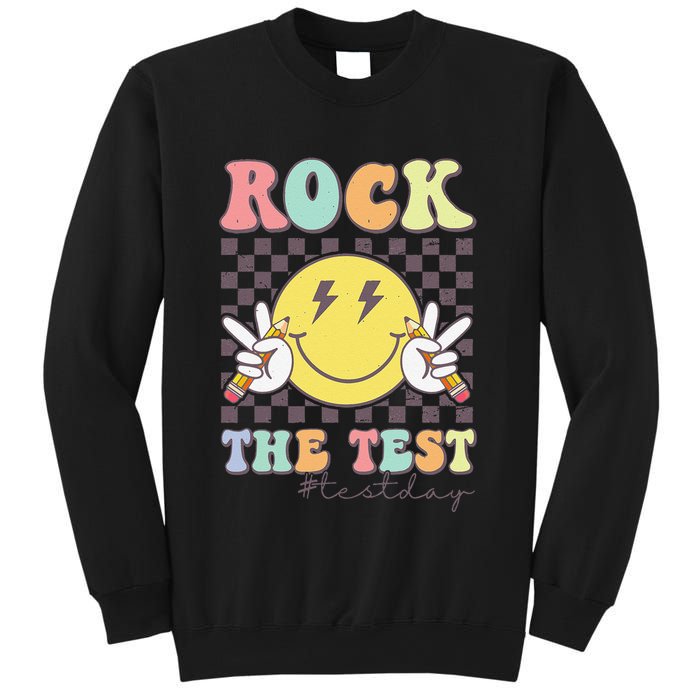 Rock The Test Testing Day Retro Motivational Teacher Student Sweatshirt