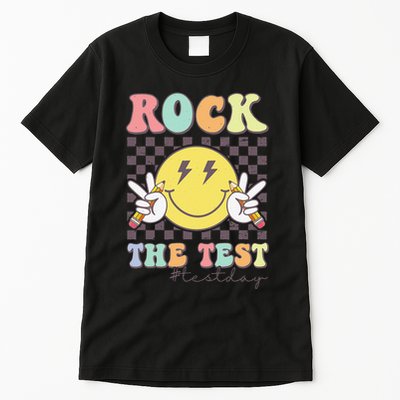 Rock The Test Testing Day Retro Motivational Teacher Student Tall T-Shirt