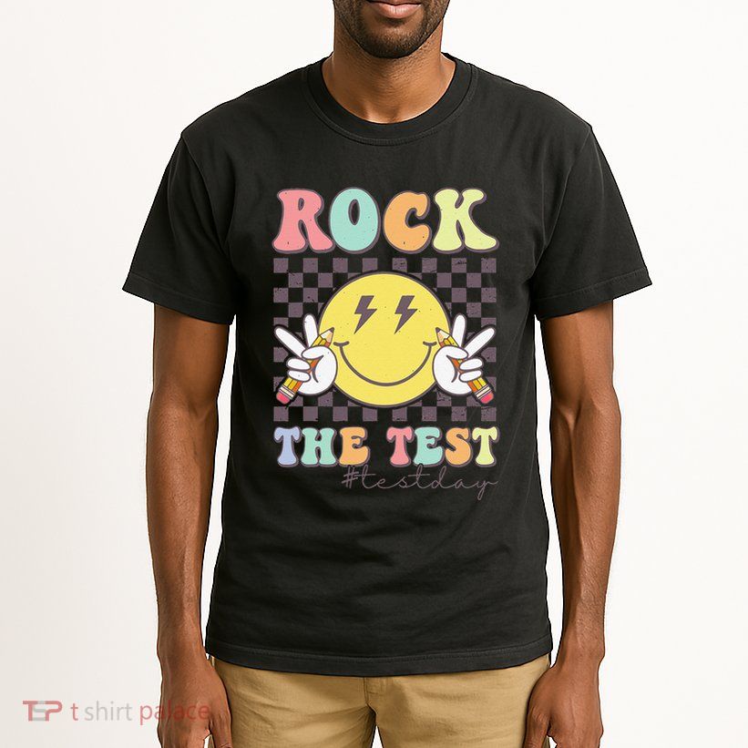 Rock The Test Testing Day Retro Motivational Teacher Student Tall T-Shirt