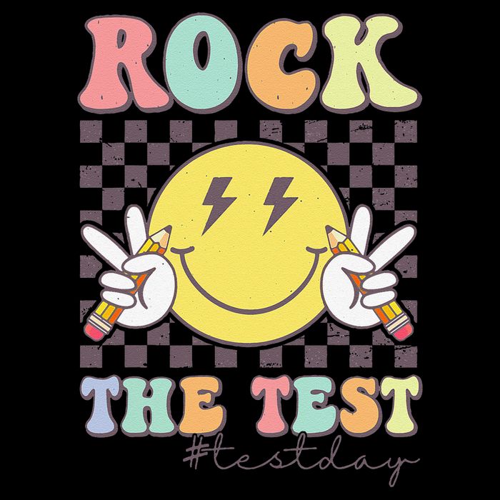 Rock The Test Testing Day Retro Motivational Teacher Student Impact Tech Backpack