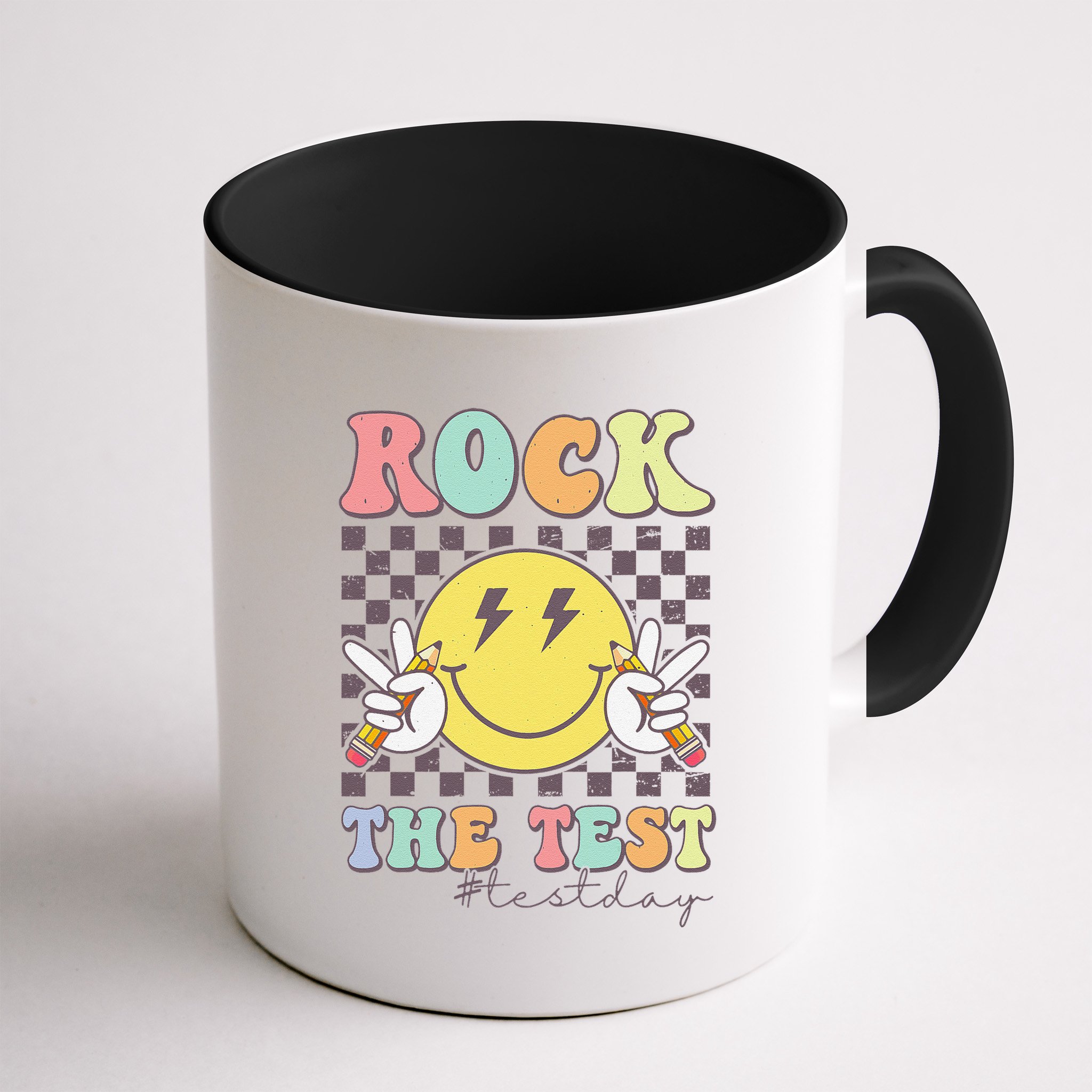 Rock The Test Testing Day Retro Motivational Teacher Student Mug