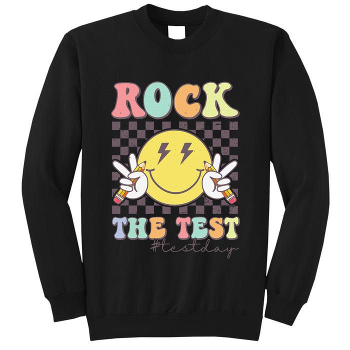 Rock The Test Testing Day Retro Motivational Teacher Student Tall Sweatshirt