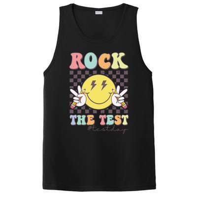 Rock The Test Testing Day Retro Motivational Teacher Student PosiCharge Competitor Tank