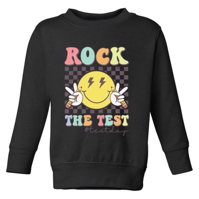 Rock The Test Testing Day Retro Motivational Teacher Student Toddler Sweatshirt