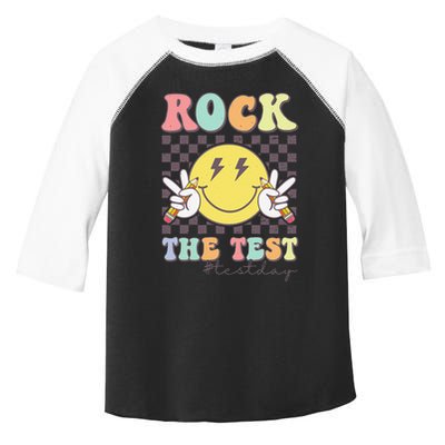Rock The Test Testing Day Retro Motivational Teacher Student Toddler Fine Jersey T-Shirt