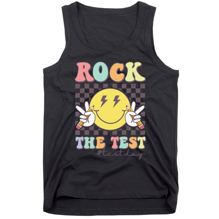 Rock The Test Testing Day Retro Motivational Teacher Student Tank Top