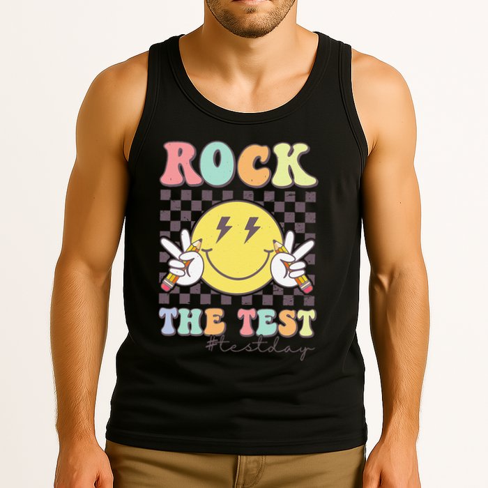 Rock The Test Testing Day Retro Motivational Teacher Student Tank Top