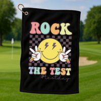 Rock The Test Testing Day Retro Motivational Teacher Student Golf Towel