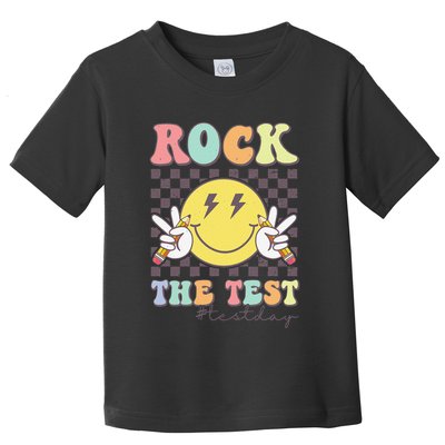 Rock The Test Testing Day Retro Motivational Teacher Student Toddler T-Shirt