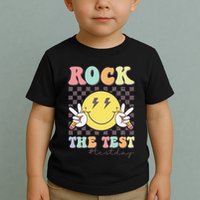 Rock The Test Testing Day Retro Motivational Teacher Student Toddler T-Shirt